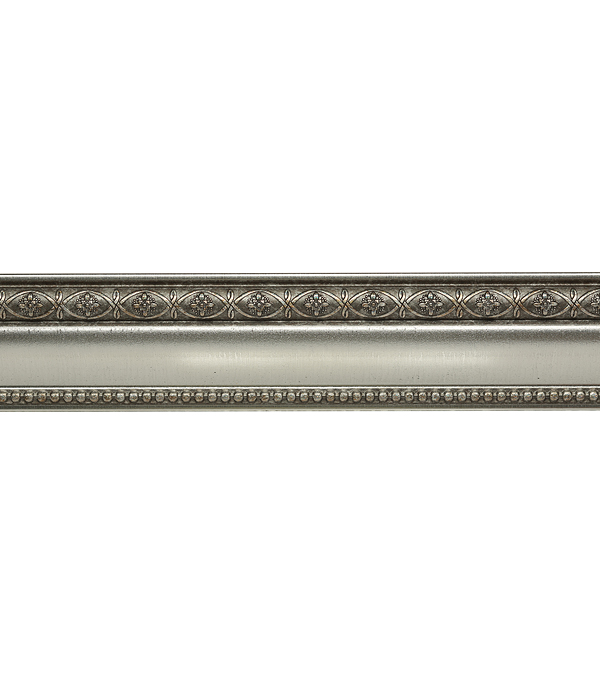 фото Плинтус (молдинг) из полистирола 60х22х2400 мм decomaster серебристый металлик
