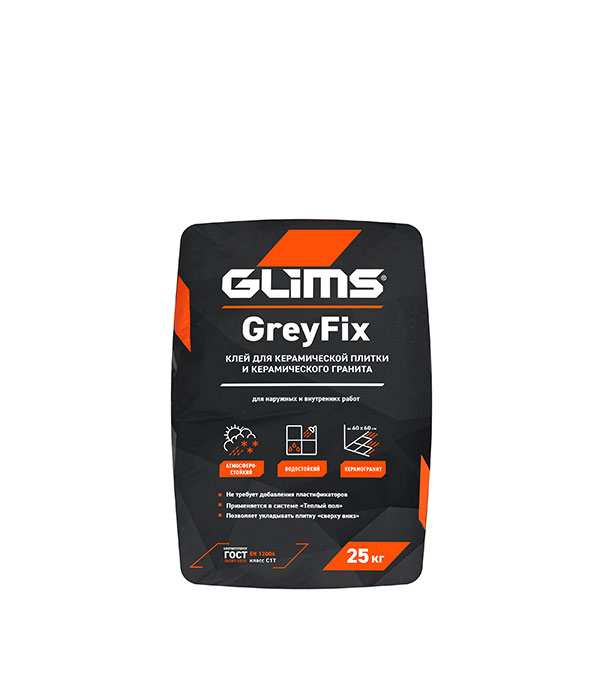 фото Глимс greyfix клей для плитки 25 кг glims