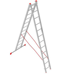 Лестница алюминиевая трансформер двухсекционная 12 ступеней Новая высота бытовая