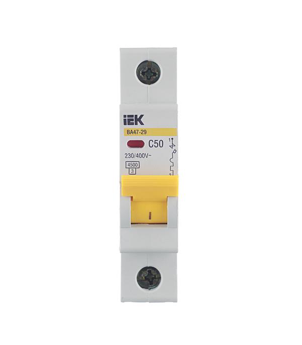 Автоматический выключатель IEK ВА 47-29 (MVA20-1-050-C) 1P 50А тип C 4,5 кА 220 В на DIN-рейку