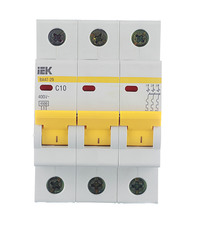 Автоматический выключатель IEK ВА 47-29 (MVA20-3-010-C) 3P 10А тип C 4,5 кА 400 В на DIN-рейку