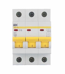 Автоматический выключатель IEK ВА 47-29 (MVA20-3-016-C) 3P 16А тип С 4,5 кА 400 В на DIN-рейку