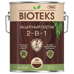 Антисептик Текс Bioteks 2-в-1 декоративный для дерева махагон 2,7 л
