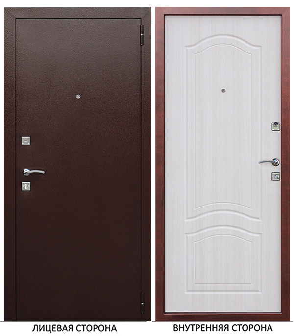 фото Дверь входная ferroni dominanta правая медный антик - белый ясень 860х2050 мм