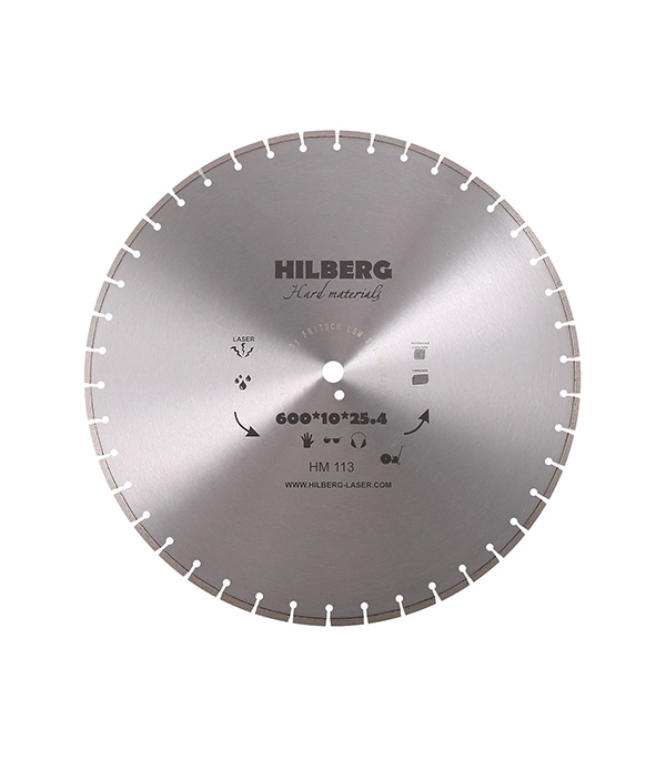 

Диск алмазный по бетону Hilberg 600x25,4x4,3 мм мм сегментный мокрый рез