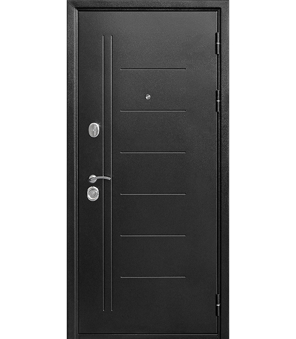 фото Дверь входная троя правая серебряный антик - темный кипарис со стеклом 860х2050 мм
