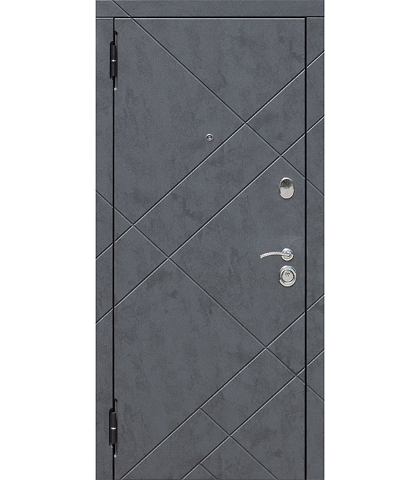 фото Дверь входная бруклин левая бетон графит - бетон пепельный 860х2050 мм