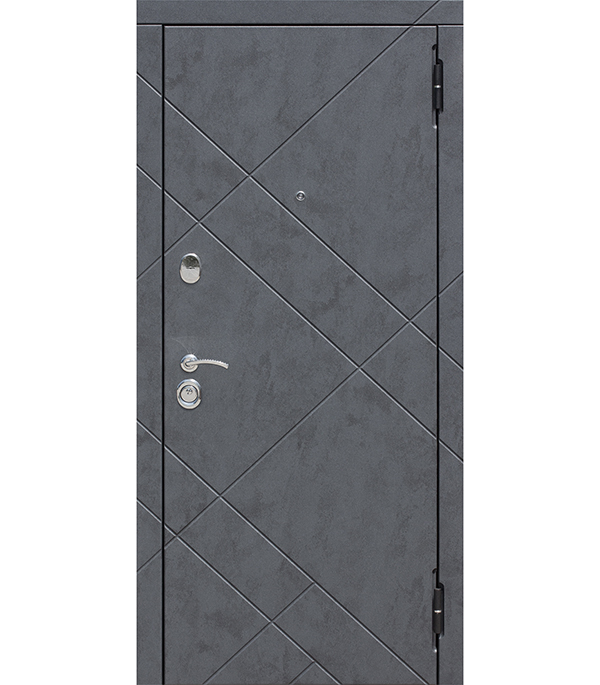 фото Дверь входная бруклин правая бетон графит - бетон пепельный 860х2050 мм