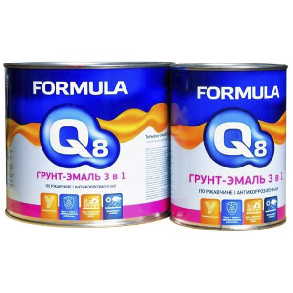 

Грунт-эмаль по ржавчине Formula Q8 белая 1.9 кг, Белый