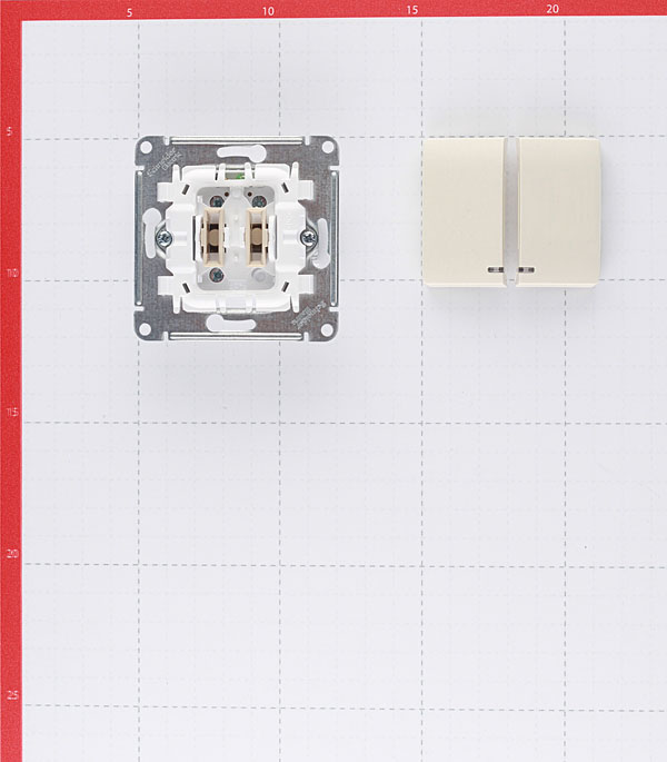 фото Выключатель schneider electric glossa gsl000253 двухклавишный скрытая установка бежевый с подсветкой