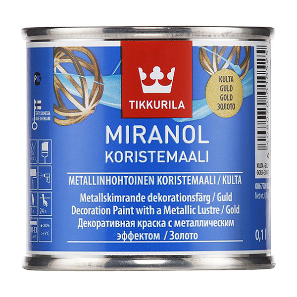 фото Краска декоративная miranol золотистая п/мат 0,1л tikkurila