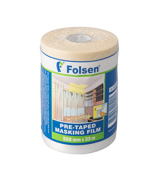 

Пленка защитная Folsen с клейким краем 10 мк 0,55х33 м (18,1 кв.м)