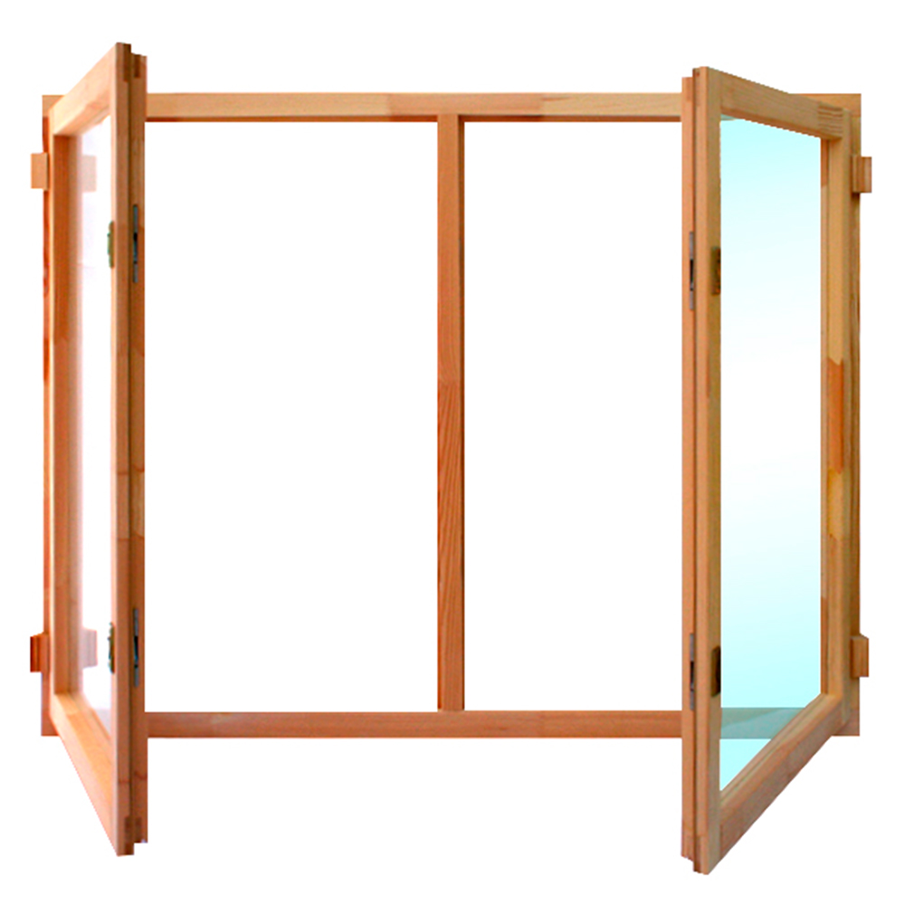 Окно деревянное террасное 1160х1470х45 мм 2 створки поворотные