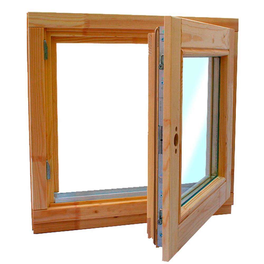 Окно деревянное 560х570х60 мм 1 створка поворотная