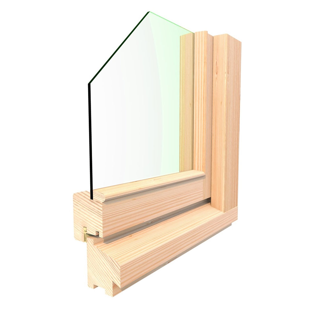 фото Окно деревянное террасное 1160х1470х45 мм 2 створки поворотные timber&style