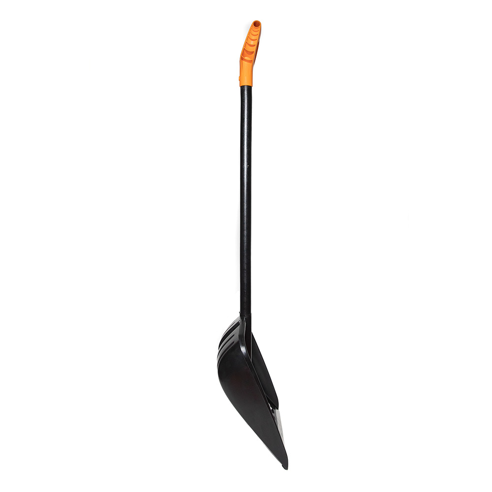 фото Лопата снеговая fiskars solid (1026794) пластиковая с деревянным черенком 355х200х1330 мм