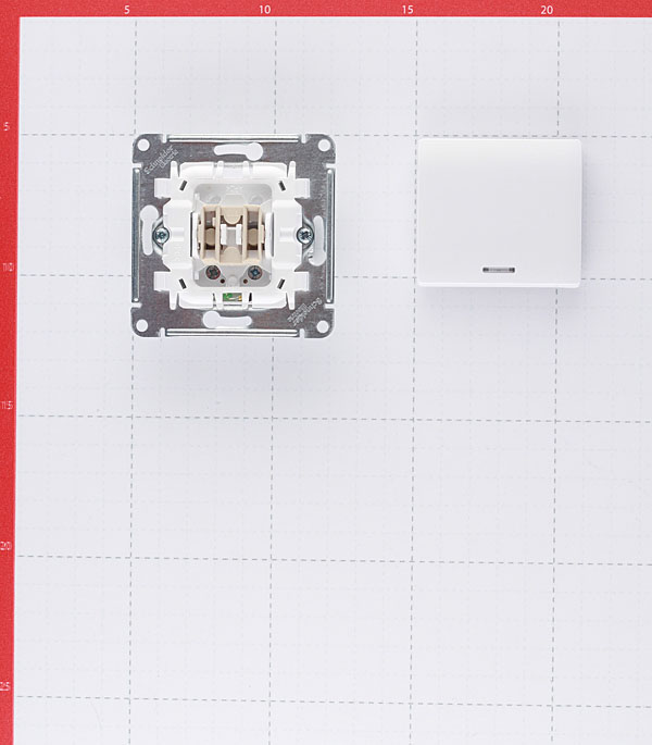 фото Выключатель schneider electric glossa gsl000113 одноклавишный скрытая установка белый с подсветкой