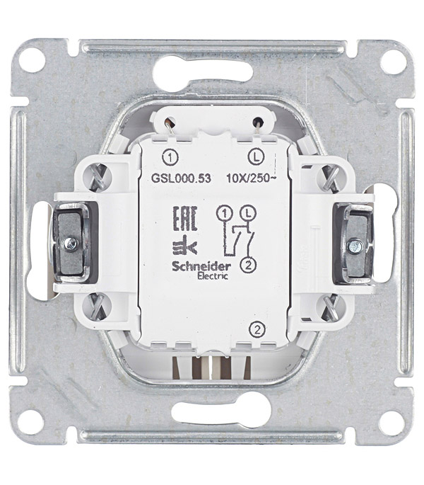 фото Выключатель schneider electric glossa gsl000253 двухклавишный скрытая установка бежевый с подсветкой