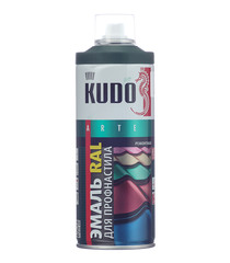 Эмаль для металлочерепицы аэрозольная Kudo зеленый мох полуматовая RAL 6005 520 мл