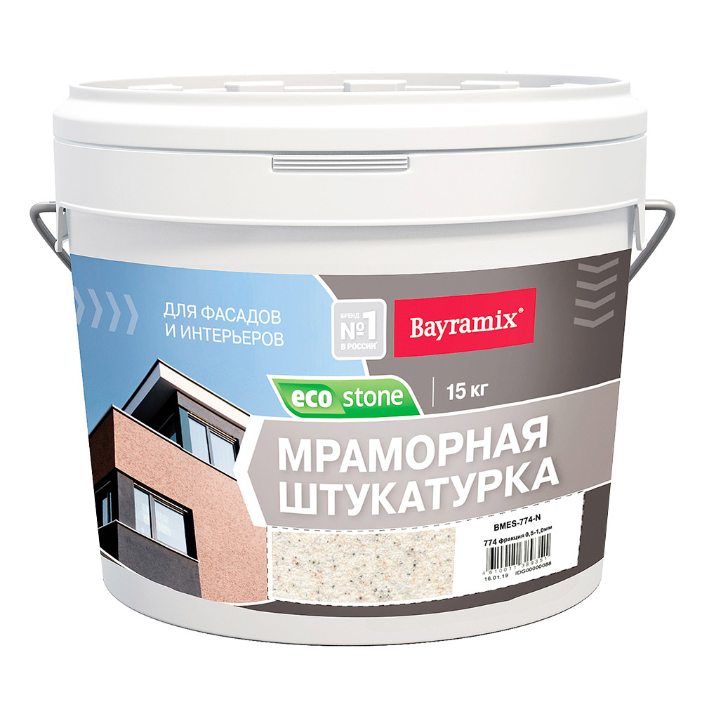 фото Мраморная штукатурка ecostone bayramix, цвет 774 15 кг