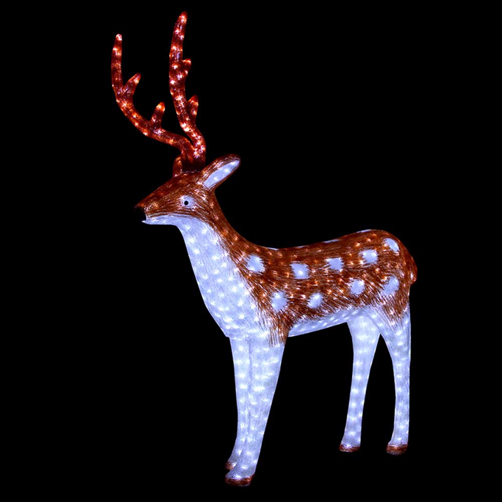 фото Украшение светодиодное фигура neon-night олень папа коричневый 3500 led свечение белое 145 см с трансформатором (513-105)