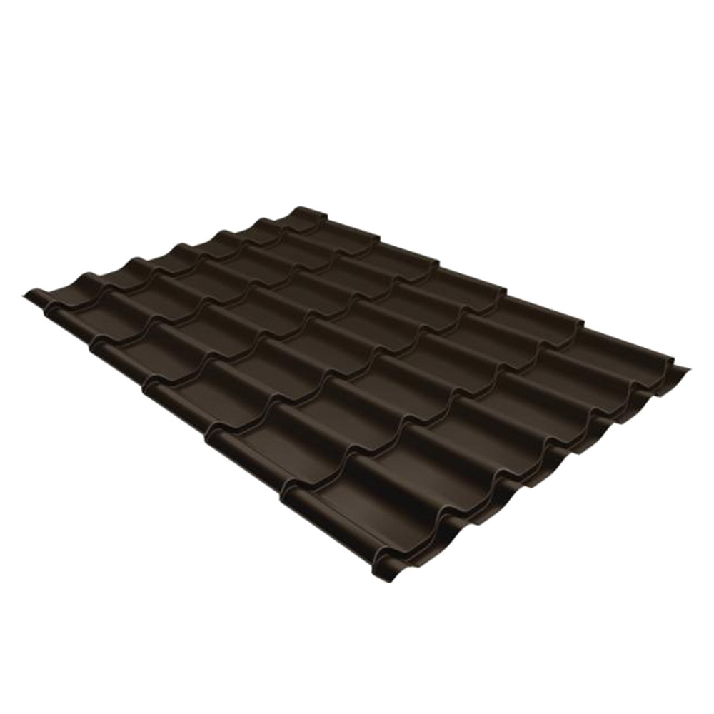 фото Металлочерепица 1,18х3,6 м 0,5 мм классик темно-коричневый rr 32 rooftop matte