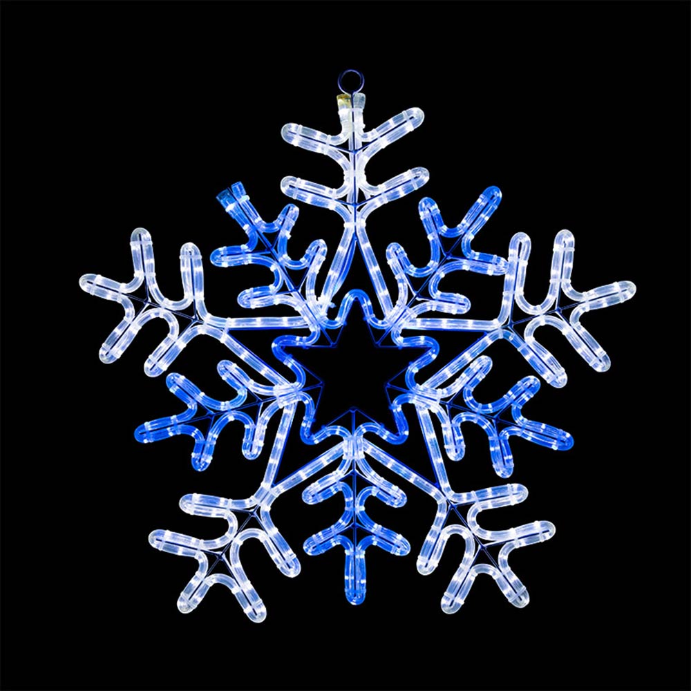 фото Украшение светодиодное фигура neon-night снежинка свечение сине-белое 60 см с контроллером уличное (501-531)