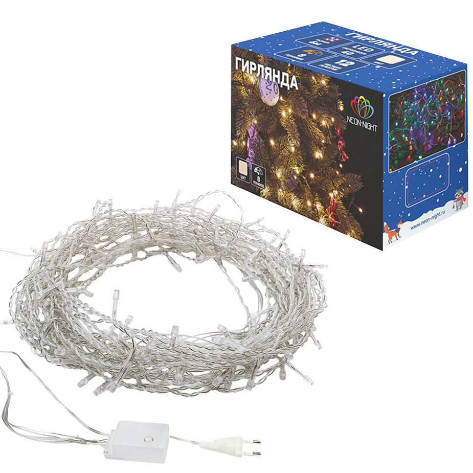Гирлянда светодиодная Neon-Night Твинкл Лайт 120 LED свечение теплое ...