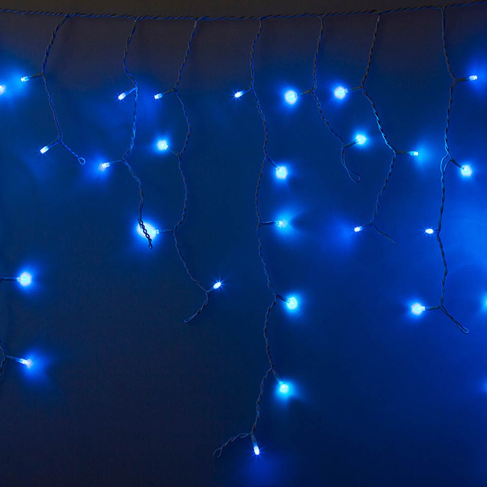 Гирлянда светодиодная Neon-Night Айсикл (бахрома) 76 LED свечение синее 2,4х0,6 м уличная (255-033-6)