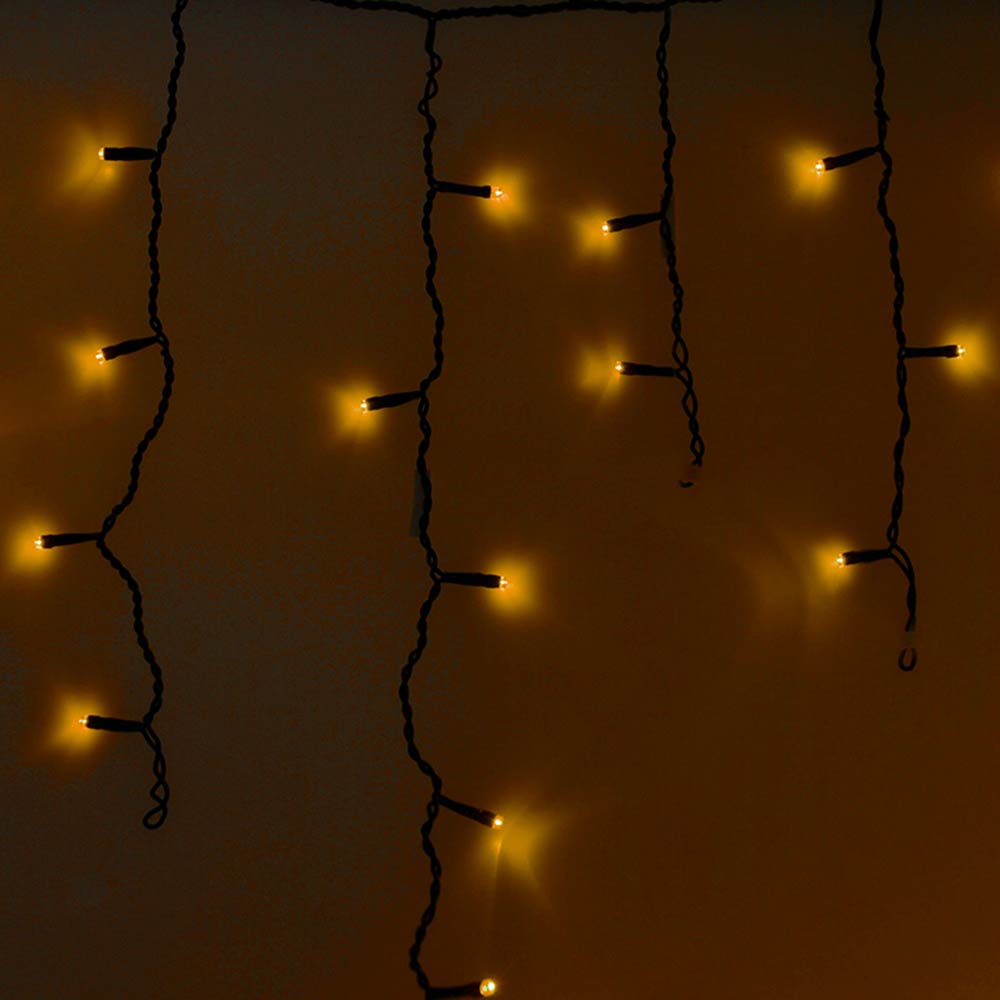 Гирлянда светодиодная Neon-Night Айсикл (бахрома) 176 LED свечение желтое 4,8х0,6 м уличная (255-131)