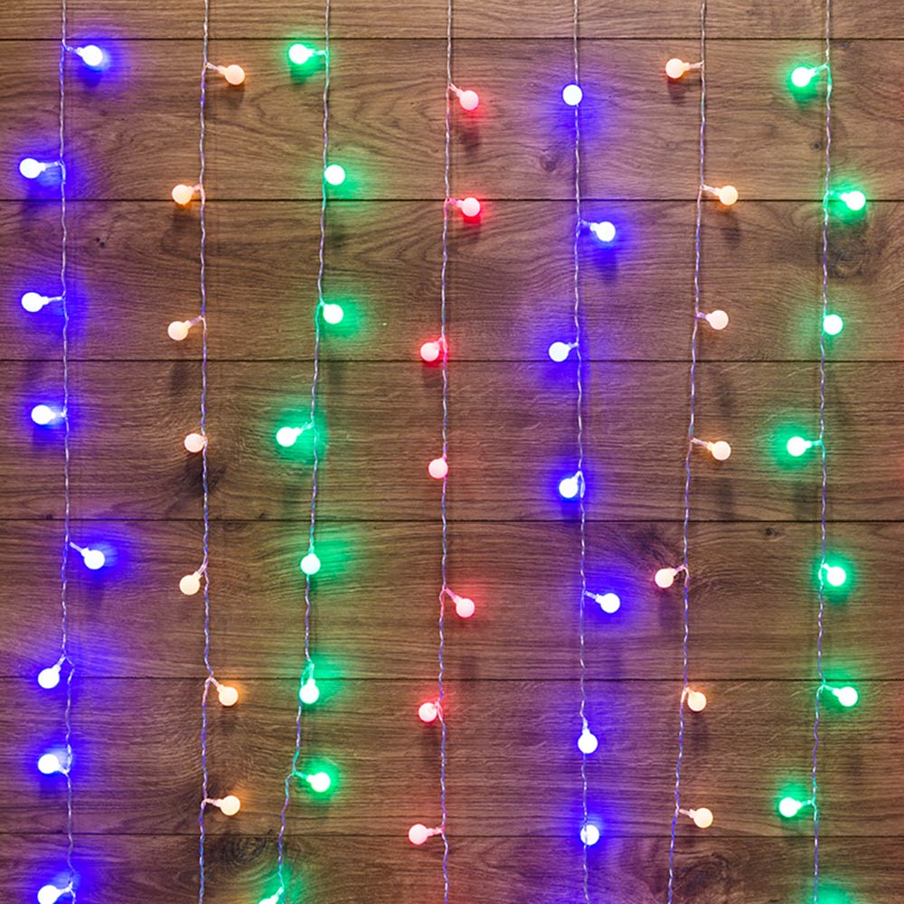 фото Гирлянда светодиодная neon-night дождь 144 led свечение мультиколор 1,5х1,5 м (235-049)