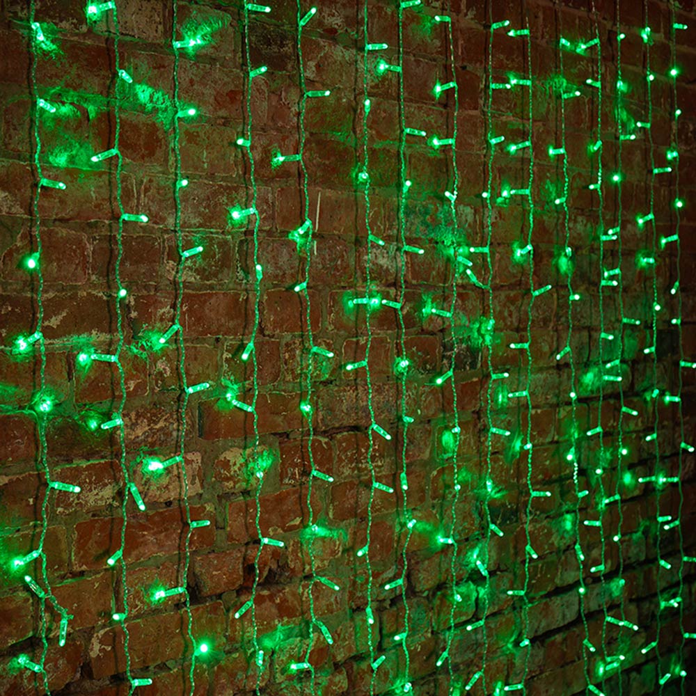 фото Гирлянда светодиодная neon-night дождь 448 led свечение зелёное 2х3 м уличная (235-154-6)