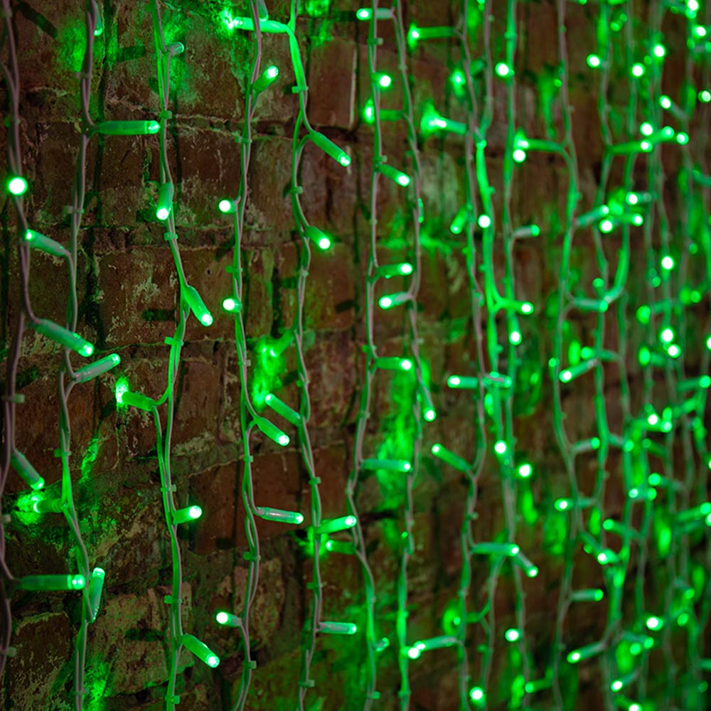 фото Гирлянда светодиодная neon-night дождь 360 led свечение зелёное 2х1,5 м уличная (237-114)