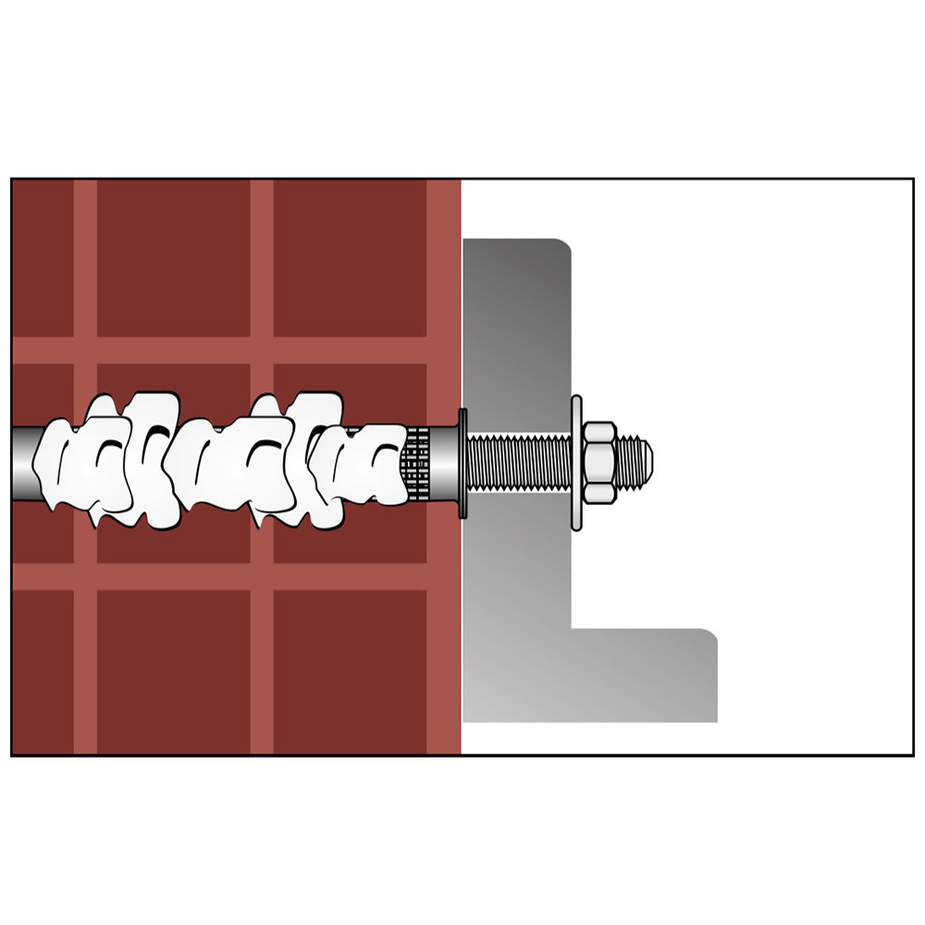 Крепление на химический анкер в пустотелый кирпич