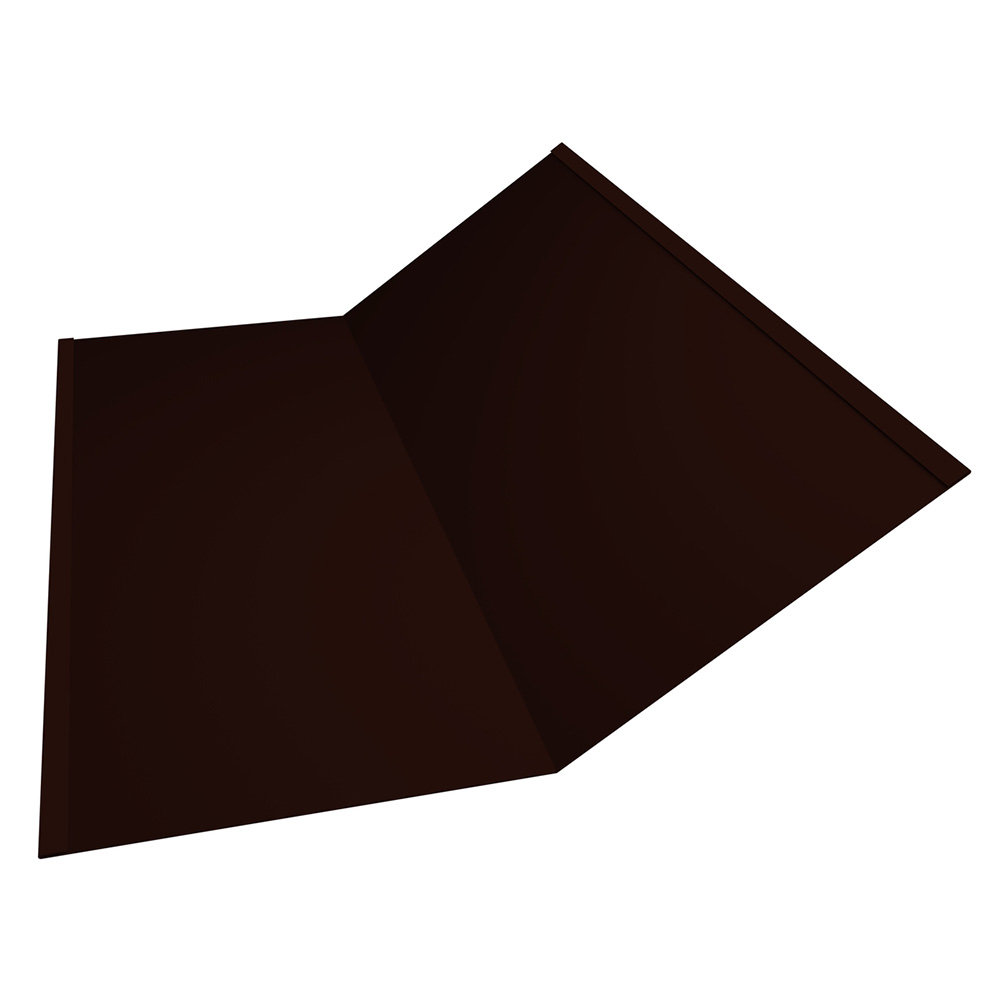 фото Ендова внутренняя для металлочерепицы 300х300 мм 2 м темно-коричневая rr 32 rooftop matte