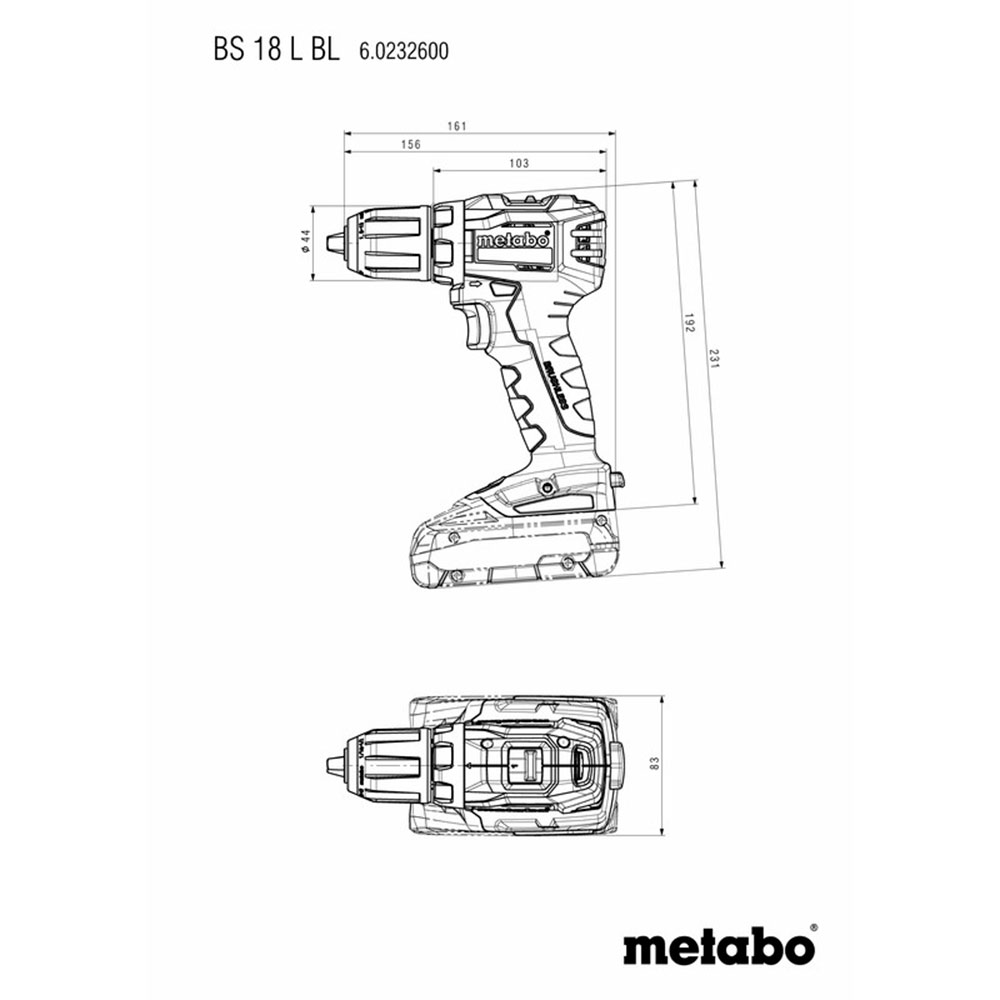 фото Дрель-шуруповерт аккумуляторная metabo bs 18 l bl (602326500) 18в 2х2ач li-ion