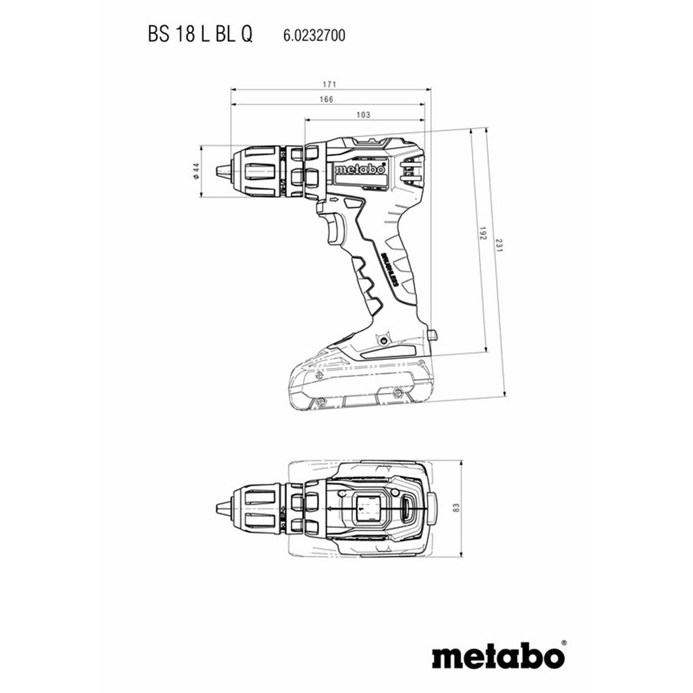 фото Дрель-шуруповерт аккумуляторная metabo bs 18 l bl q (602327500) 18в 2х2ач li-ion