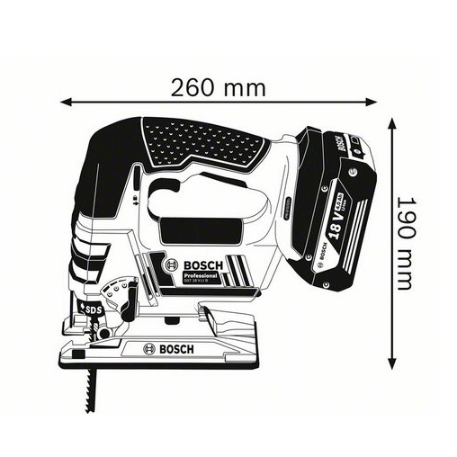 фото Лобзик аккумуляторный bosch gst 18 v-li (06015a6100) 18в li-ion без акб и зу