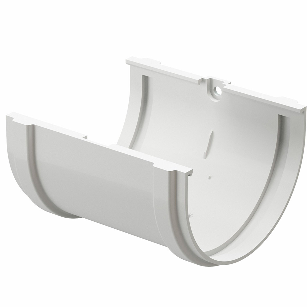

Соединение желоба пластиковое d120 мм Docke Standard пломбир RAL 9003