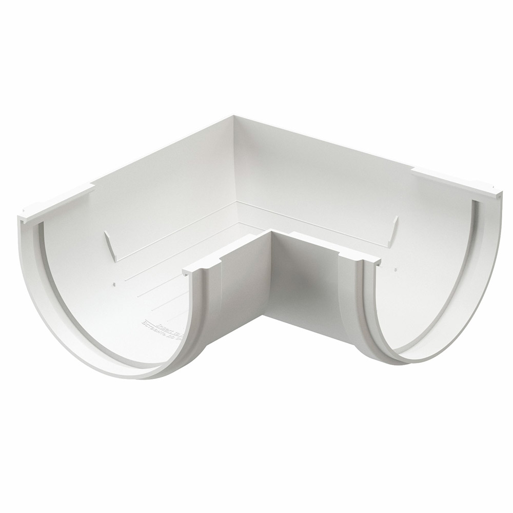 

Угол желоба пластиковый d120 мм 90° Docke Standard пломбир RAL 9003
