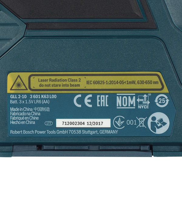 фото Нивелир лазерный bosch gll 2-10 (0601063l00)