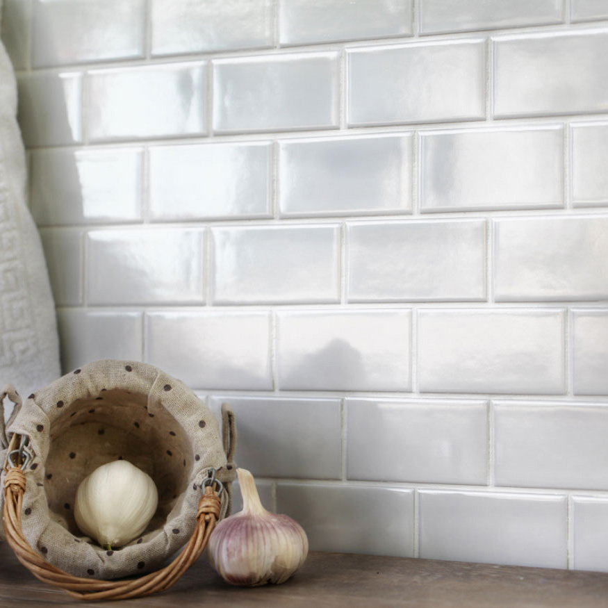 фото Мозаика starmosaic brick white glossy белая керамическая 288х294х4,5 мм глянцевая