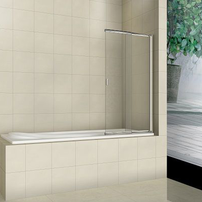 фото Шторка для ванны bas screen 100х140 см прозрачное стекло 4 мм раздвижная