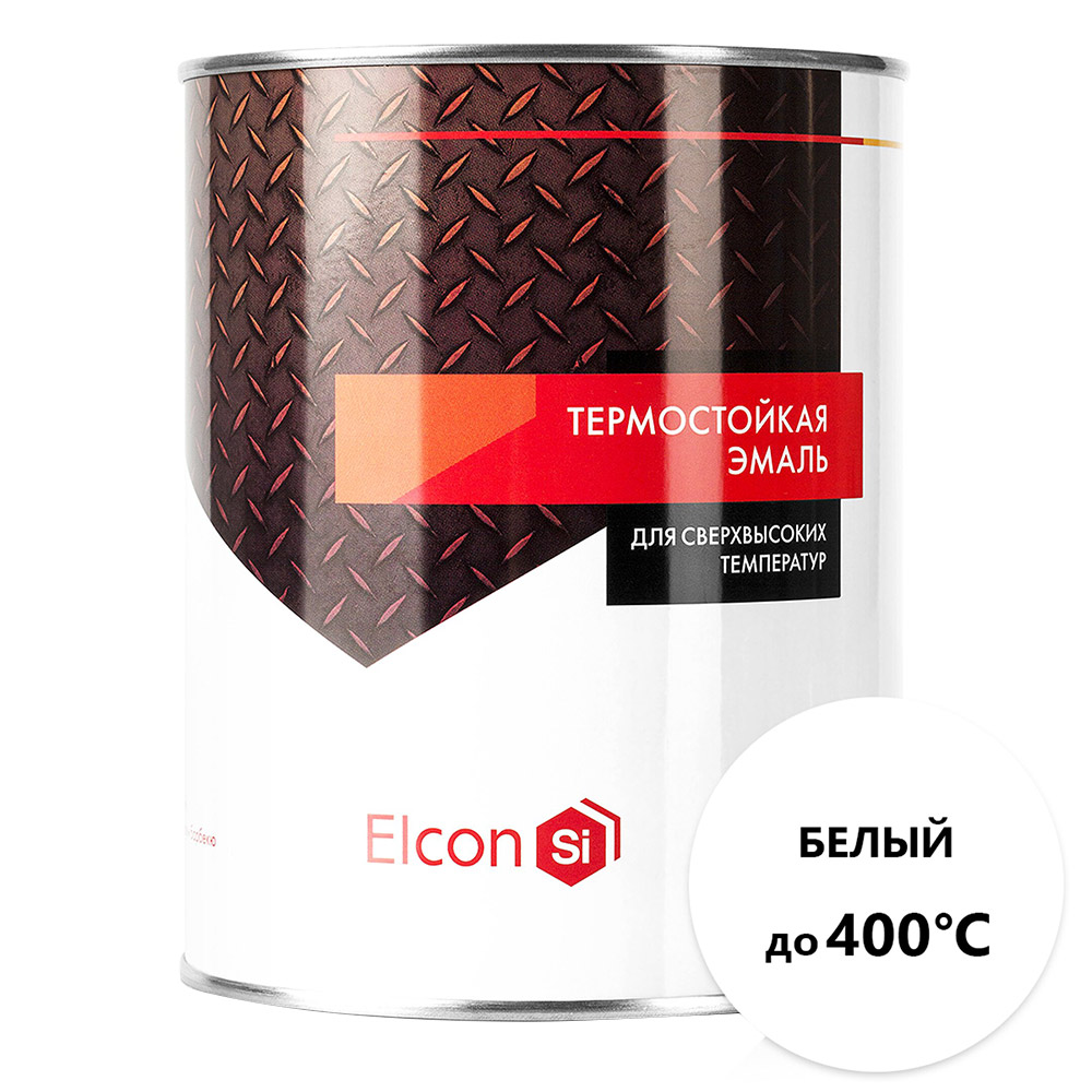 

Эмаль термостойкая Elcon 400 градусов белая 0,8 кг, Белый