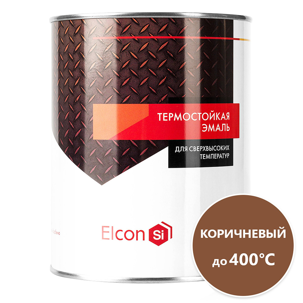 

Эмаль термостойкая Elcon 400 градусов коричневая 0,8 кг, Коричневый