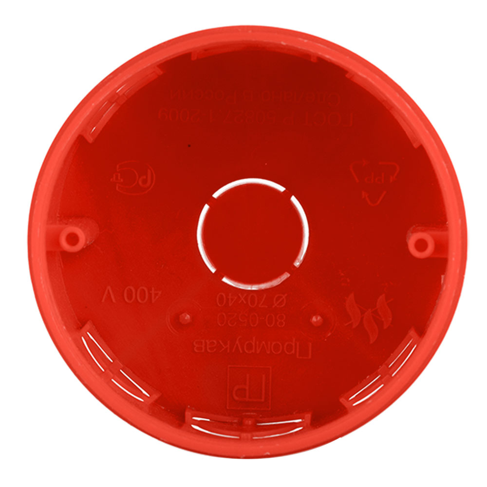 фото Подрозетник промрукав (41559/80-0520) для бетона d76х42 мм 7 вводов красный ip20 безгалогенный