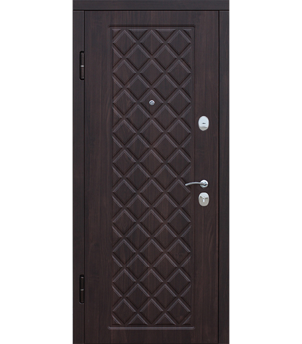 фото Дверь входная kamelot левая черный муар - беленый дуб 860х2050 мм