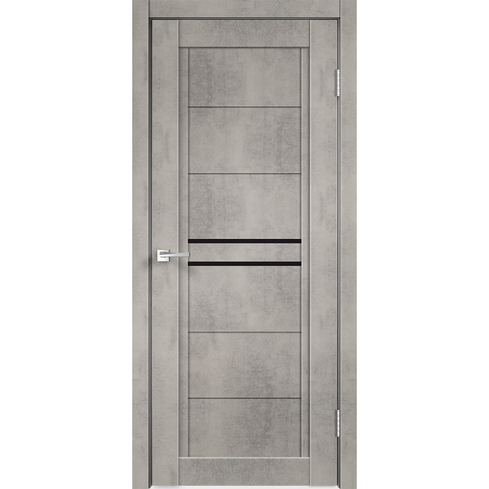 фото Дверное полотно velldoris next 2 муар светло-серый со стеклом экошпон 600x2000 мм