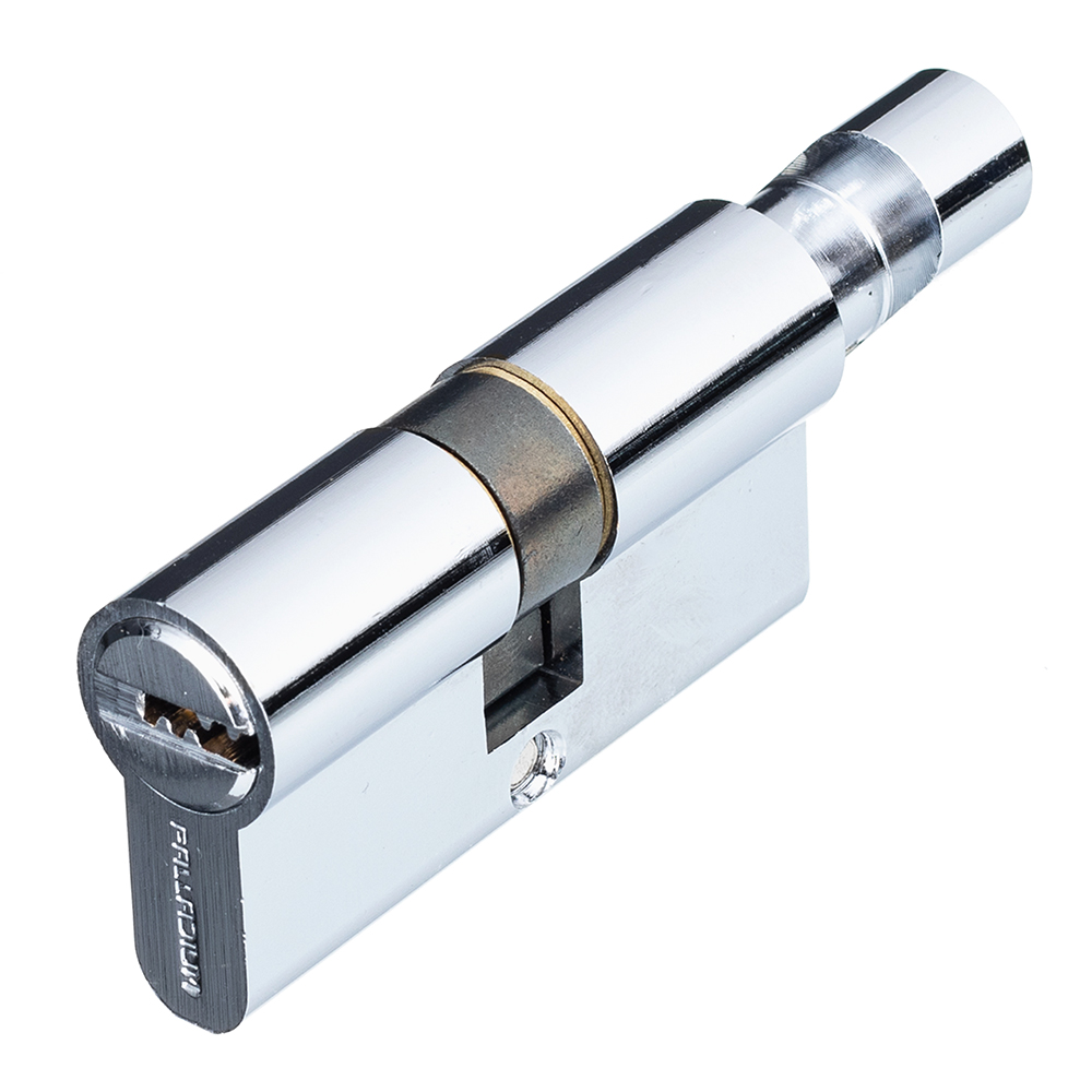 

Цилиндр Palladium 60 C BK CP 60 (30х30) мм ключ/вертушка хром, Серый