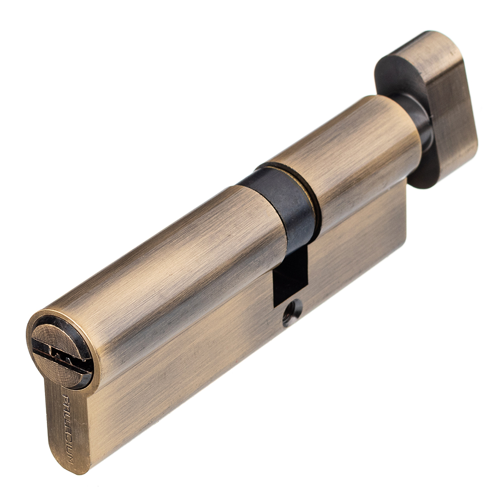

Цилиндр Palladium C BK AB 90 (35х55) мм ключ/вертушка античная бронза